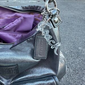 Coach Metallic Silver Shoulder Bag